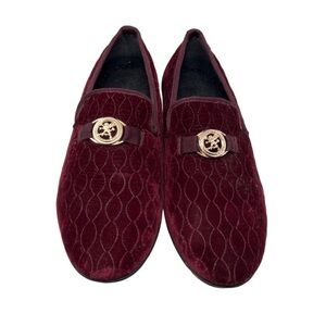 Stacy Adams Mens Valet Red Quilted Velour Velvet Bit Slip On Loafers Sho…